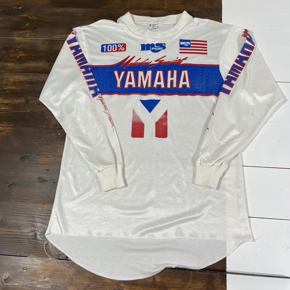 Vintage 80s Yamaha MS Racing Motocross Jersey Mens XL Biker Dirtbike
